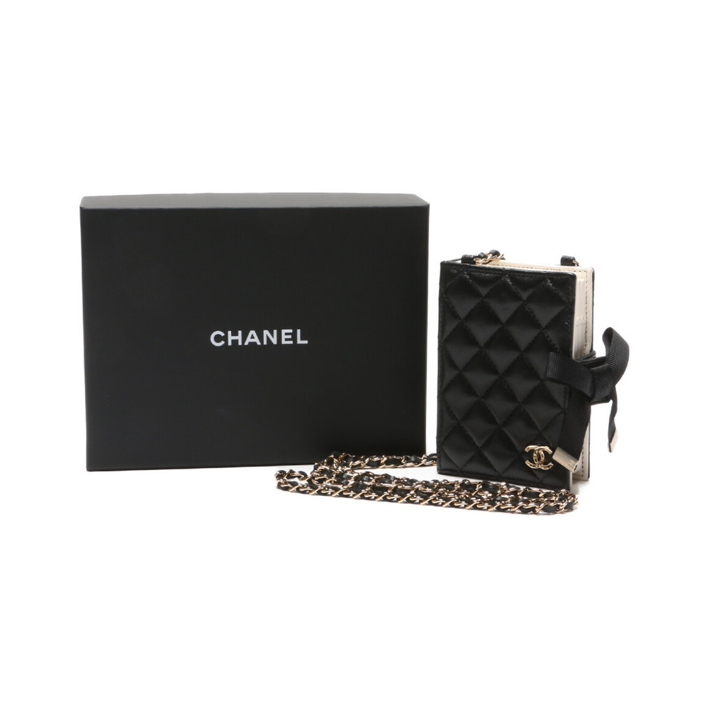 Chanel Book Card Case Chain Shoulder Black
